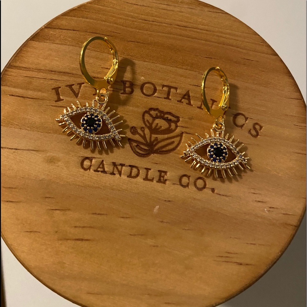18K Gold Plated Evil Eye Earrings
